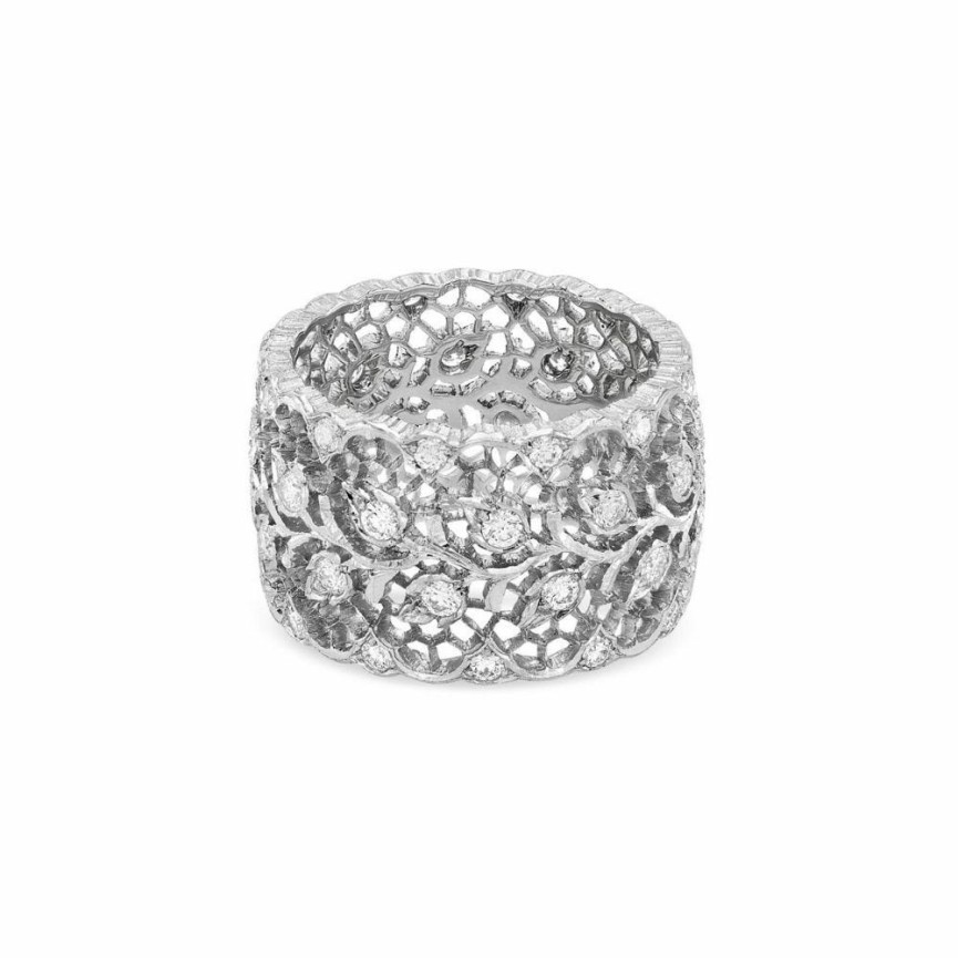 Lot - Buccellati 18-Karat White-Gold and Diamond 'Tulle Ornato Eternelle'  Ring